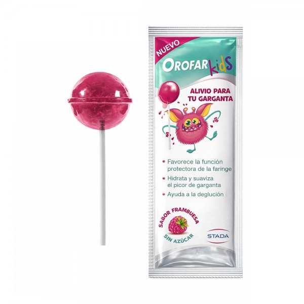 Orofar Kids Piruleta Sabor Frambuesa Alivio Garganta 1 Unidad