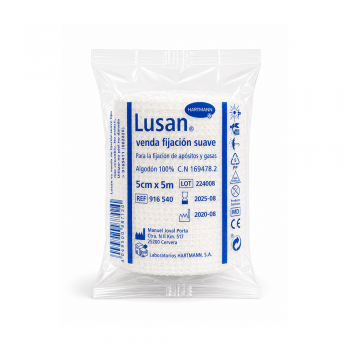 Lusan Venda de Gasa Hidrófila Cambric Fijación Suave 5 x 5 cm