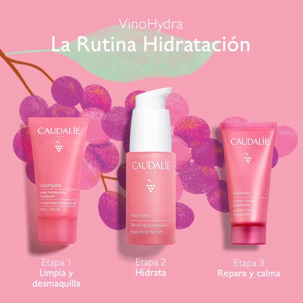 Caudalie Cofre VinoHydra Sérum 30 ml + Regalo Gel Limpiador 30 ml + Crema Sorbete Hidratante 15 ml