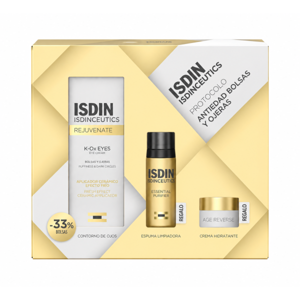 Isdinceutics Cofre K-Ox Eyes 30 ml + Regalo Espuma Limpiadora 30 ml + AGE Reverse Día 8 g