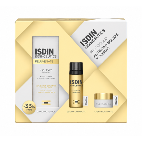 Isdinceutics Cofre K-Ox Eyes 30 ml + Regalo Espuma Limpiadora 30 ml + AGE Reverse Día 8 g